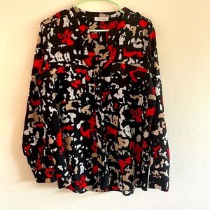 Calvin Klein Front Pockets Long Sleeve Blouse Medium